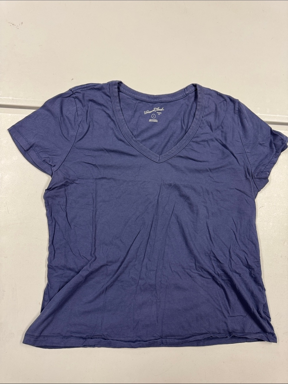 Universal Thread V-Neck Short Sleeve Tee - Indigo